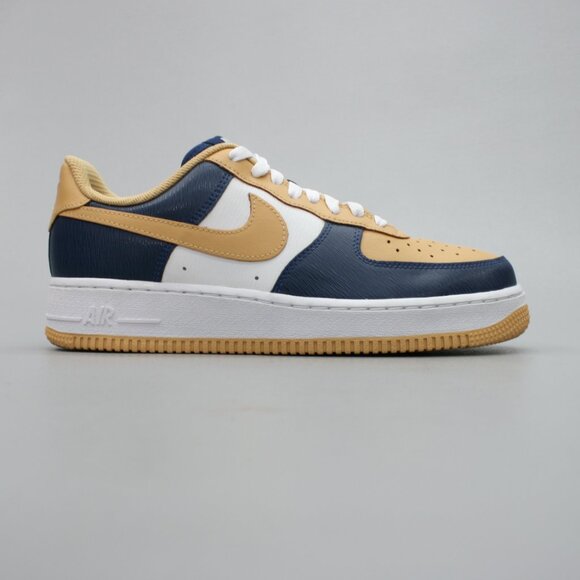 Nike Ladies 9.5 Air Force 1 AF1 Blue Gold/yellow White Shoes Sneakers AQ3778-994 - Picture 4 of 12
